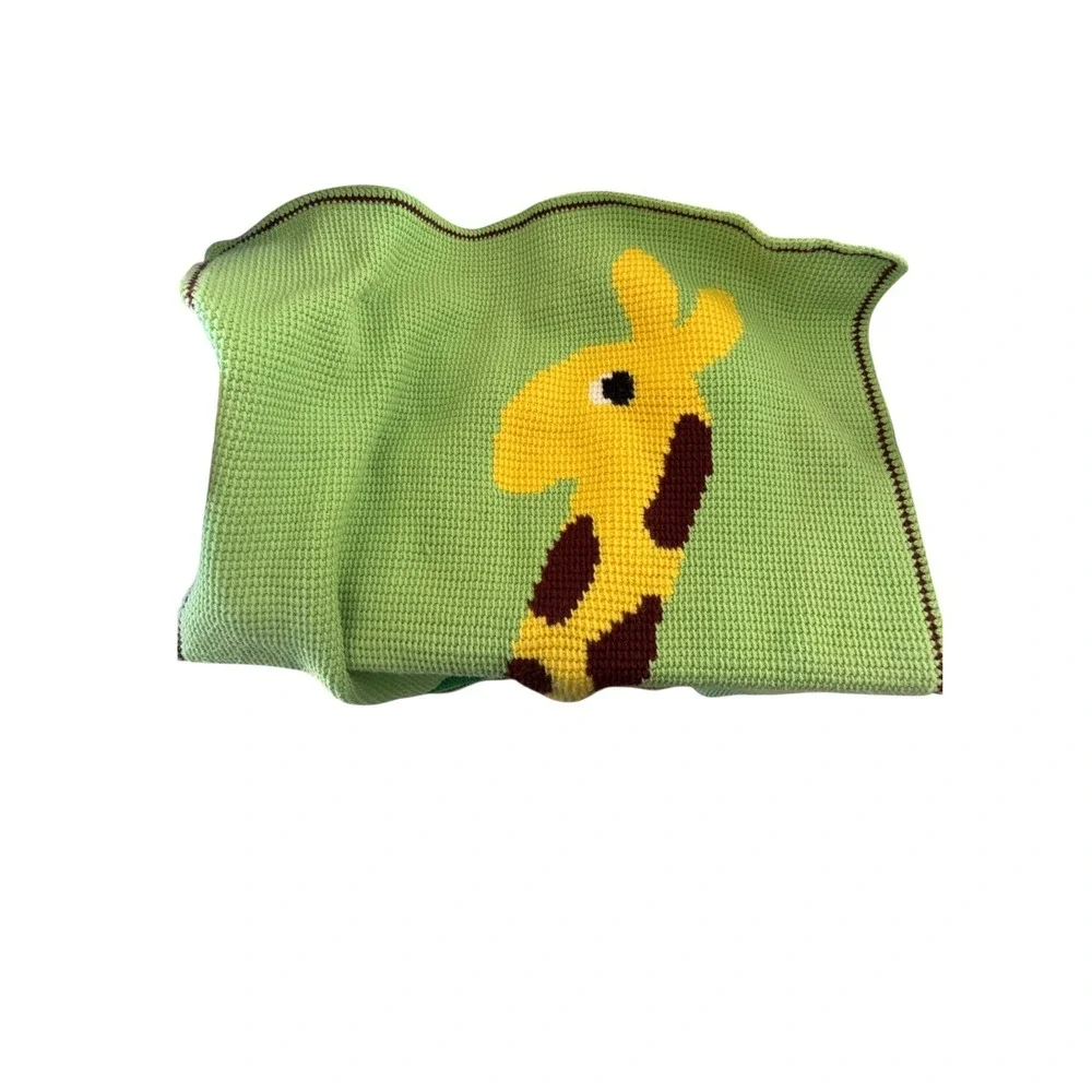 Handmade Crocheted Baby Throw Blanket‎ Giraffe Animal Tapestry Design 39